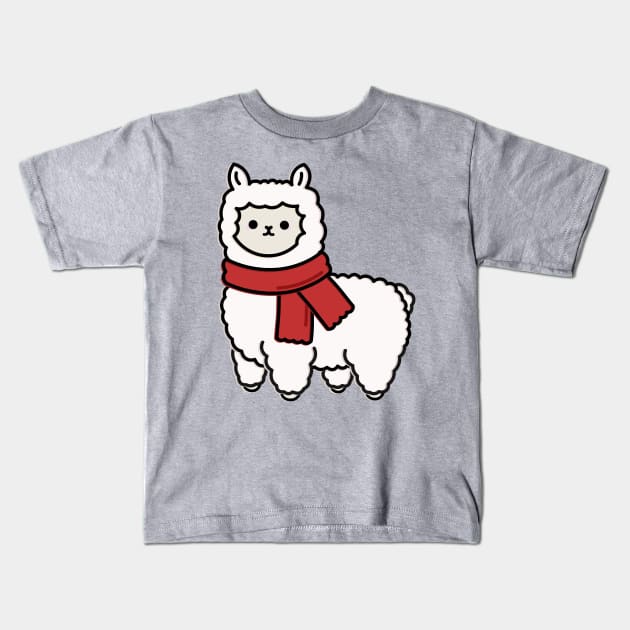 Cute Alpaca Kids T-Shirt by happyfruitsart